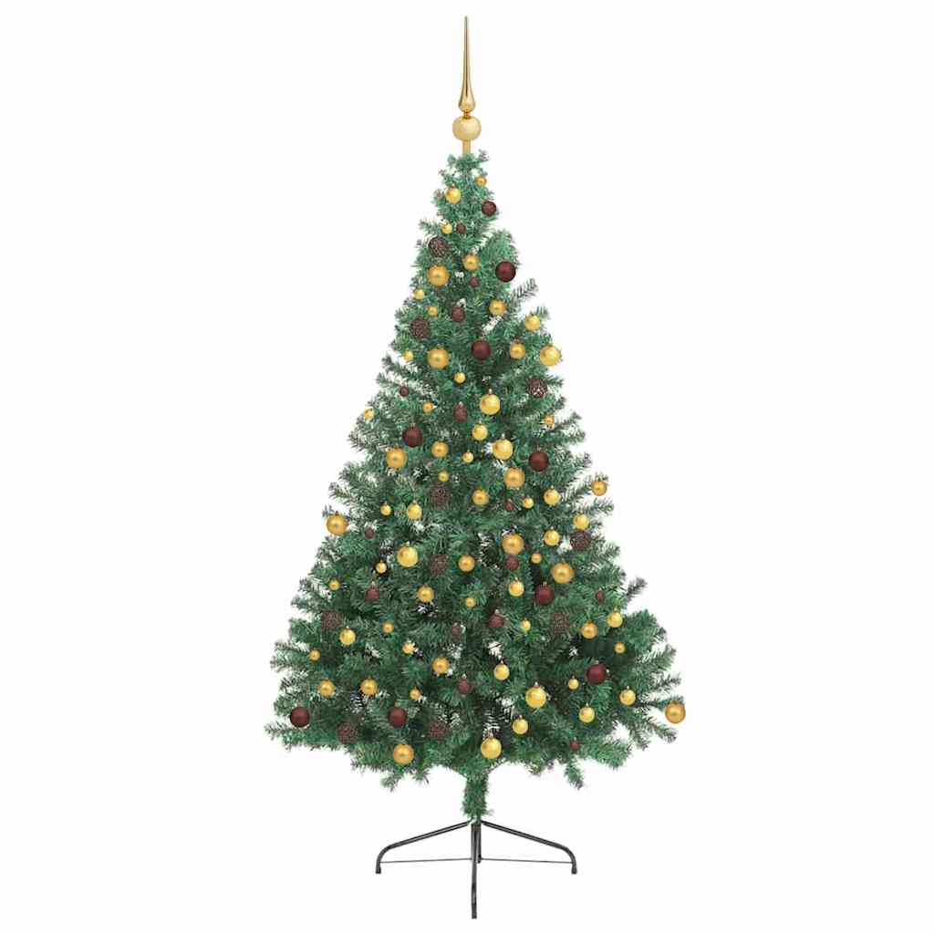 Kunstig Forhåndsopplyst Juletre med 300 LED grønn 210 cm PVC