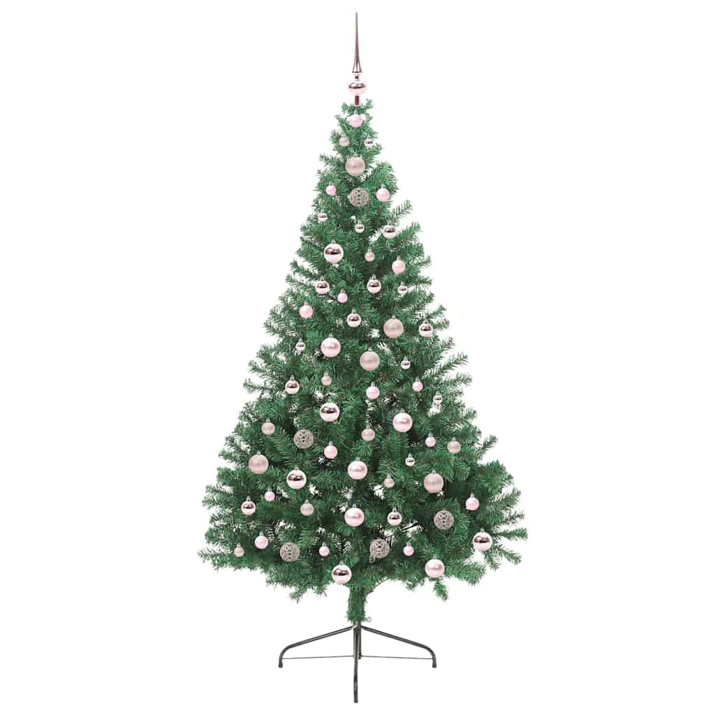 Kunstig Forhåndsopplyst Juletre med 300 LED grønn 210 cm PVC