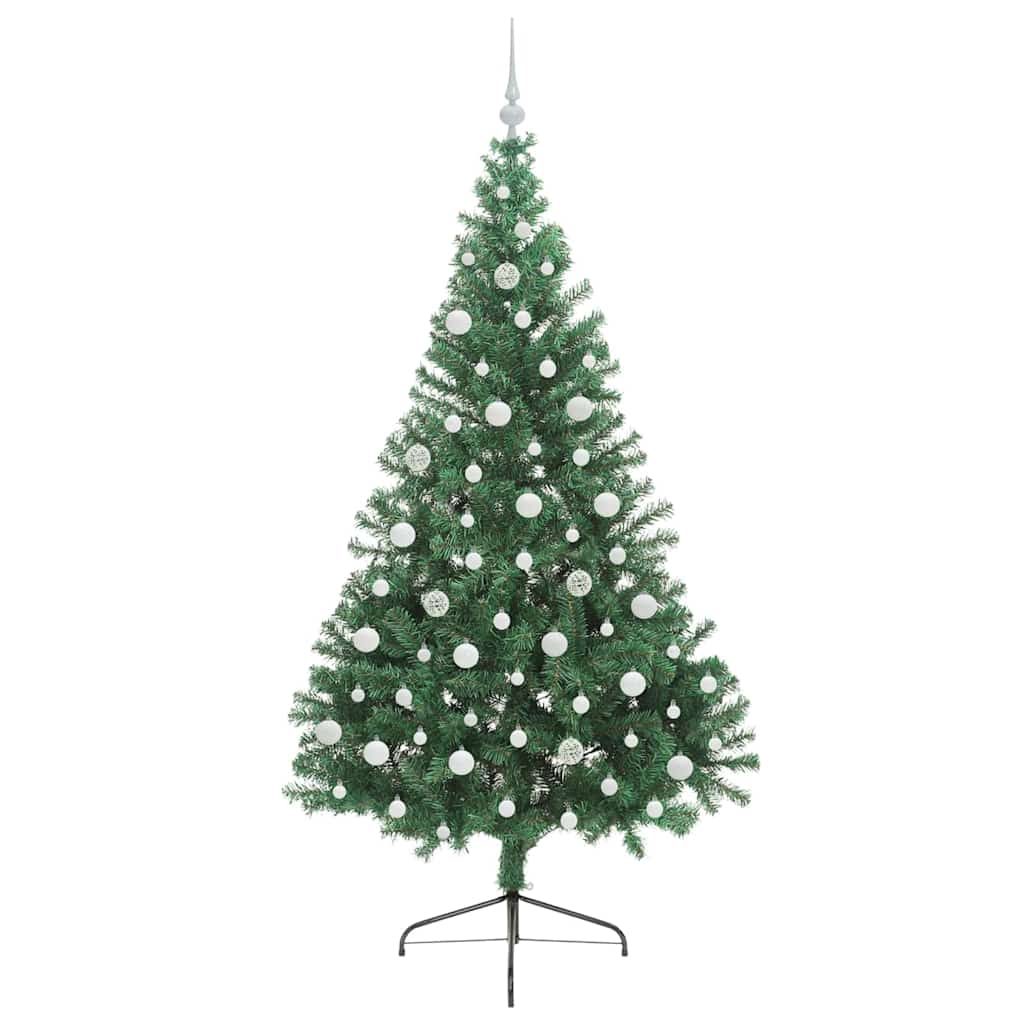 Kunstig Forhåndsopplyst Juletre med 300 LED grønn 210 cm PVC