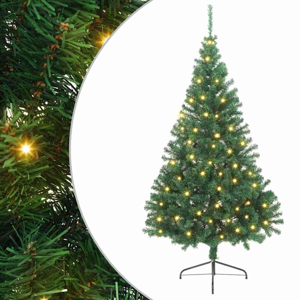 Kunstig Forhåndsopplyst Juletre med 300 LED grønn 240 cm PVC