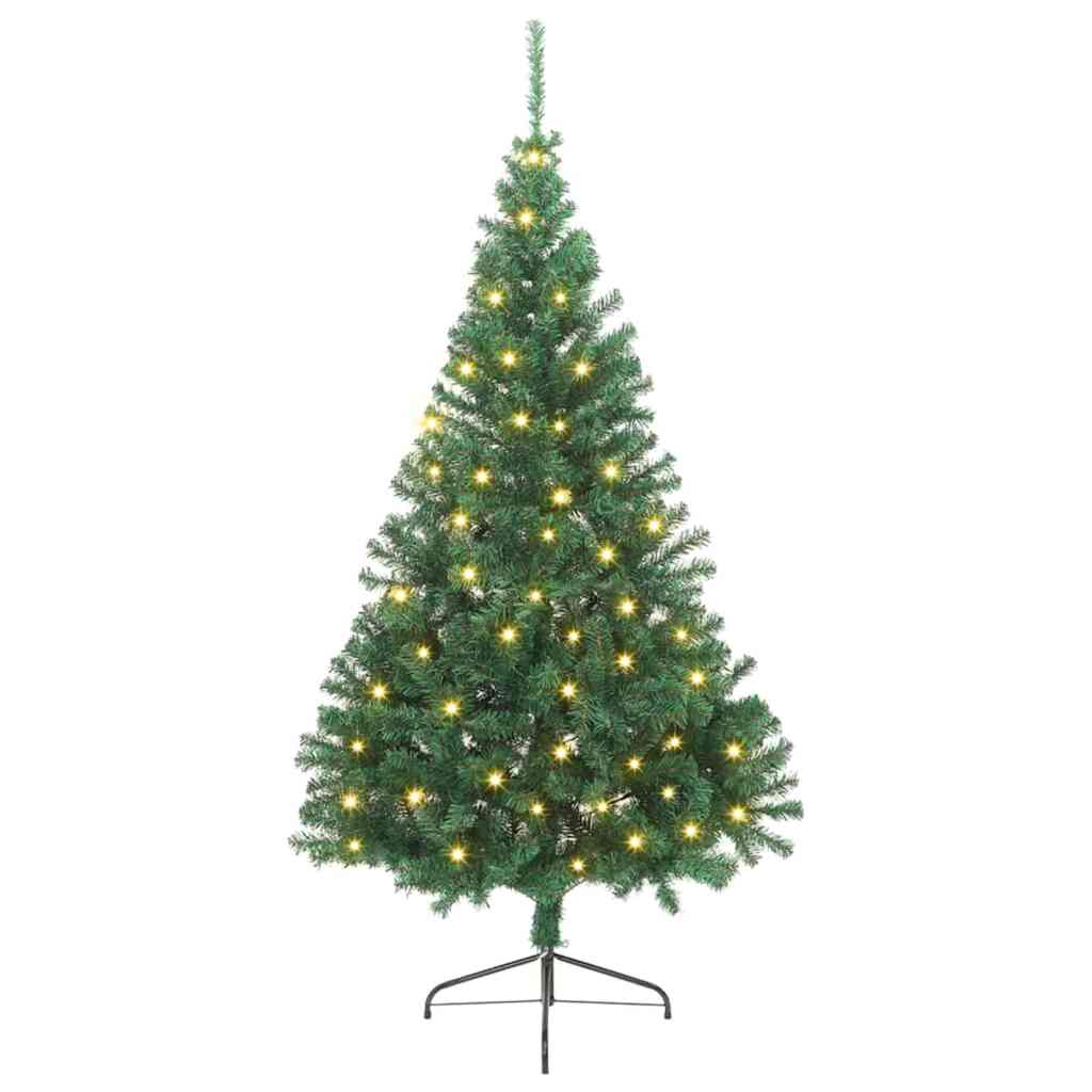 Kunstig Forhåndsopplyst Juletre med 300 LED grønn 240 cm PVC