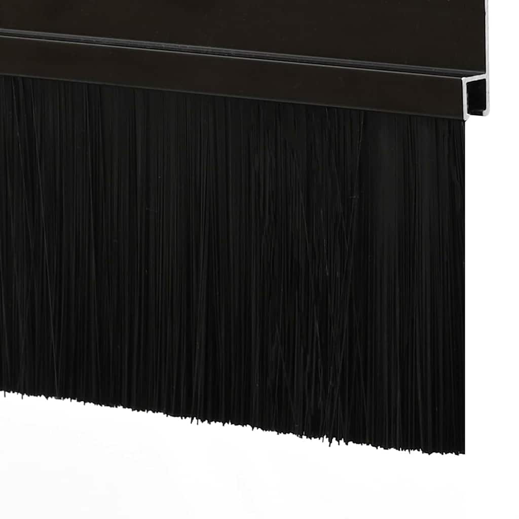 Selvhäftende dørbørstetninger 2 pcs Svart 100 cm