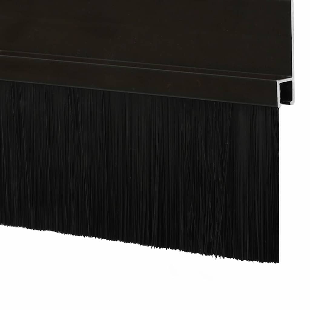 Selvhäftende dørbørstetninger 6 pcs Svart 100 cm