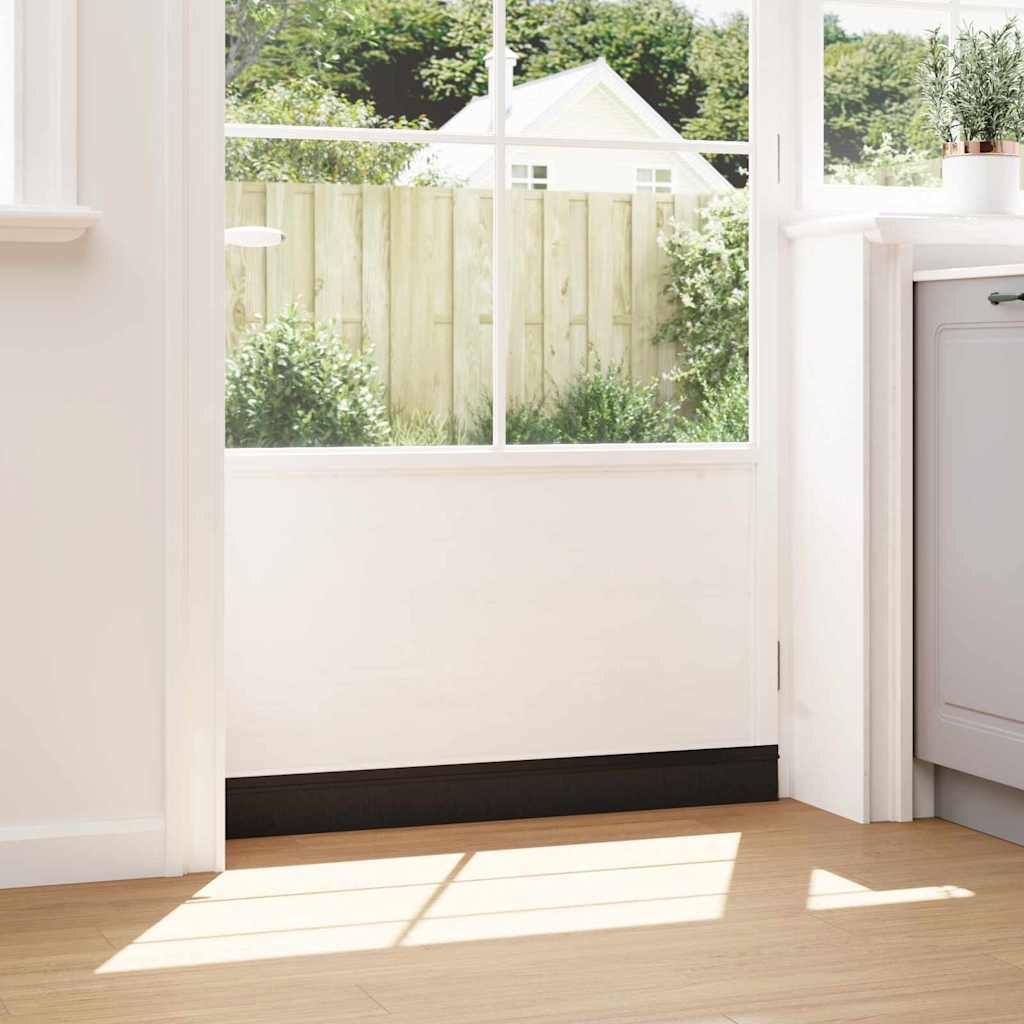 Selvhäftende dørbørstetninger 6 pcs Svart 100 cm