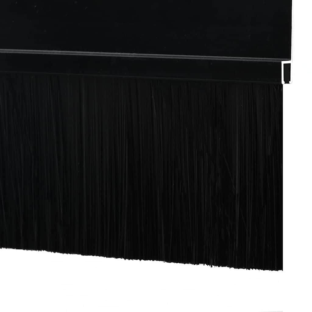 Selvhäftende dørbørstetninger 12 pcs Svart 100 cm