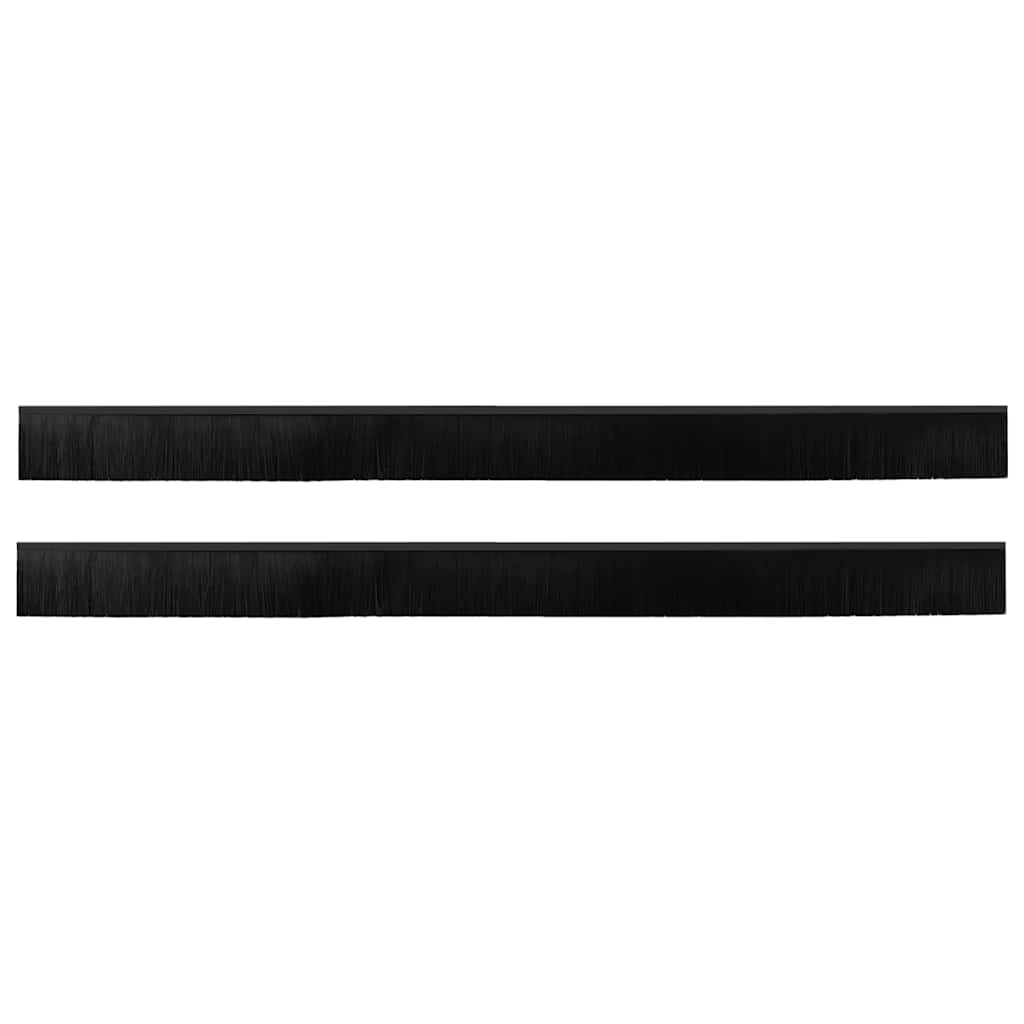 Selvhäftende dørbørstetninger 2 pcs Svart 100 cm