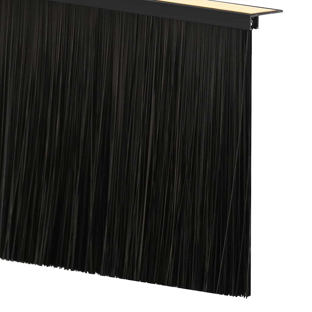 Selvhäftende dørbørstetninger 6 pcs Svart 100 cm
