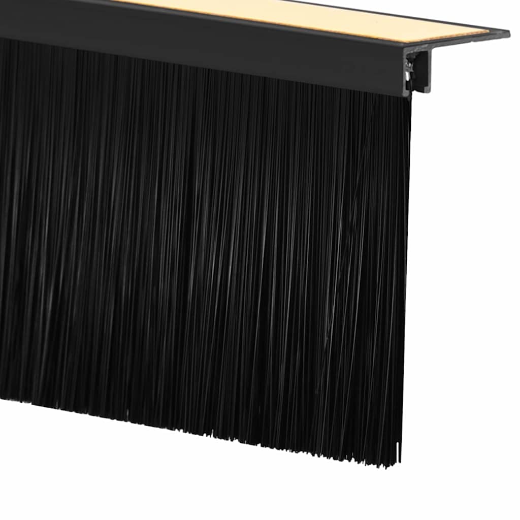 Selvhäftende dørbørstetninger 12 pcs Svart 100 cm