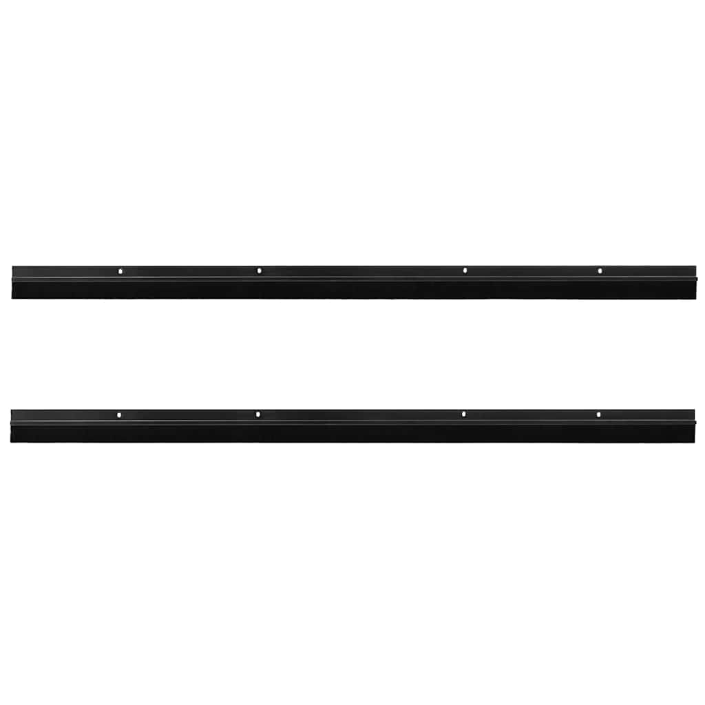 Skru-på dørbørste tetninger 2 pcs Svart 100 cm