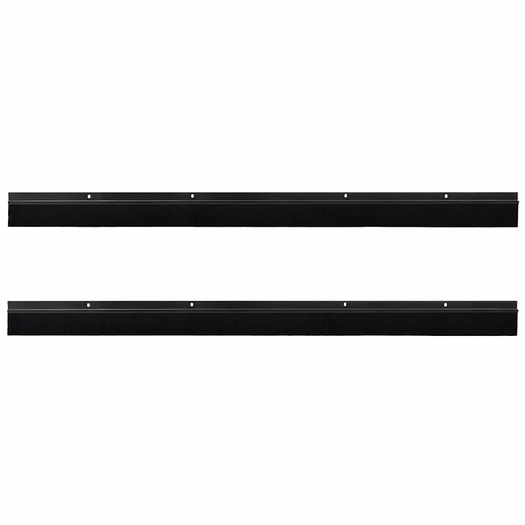 Skru-på dørbørste tetninger 2 pcs Svart 100 cm