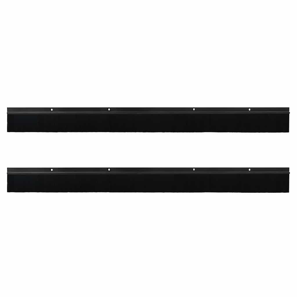 Skru-på dørbørste tetninger 2 pcs Svart 100 cm