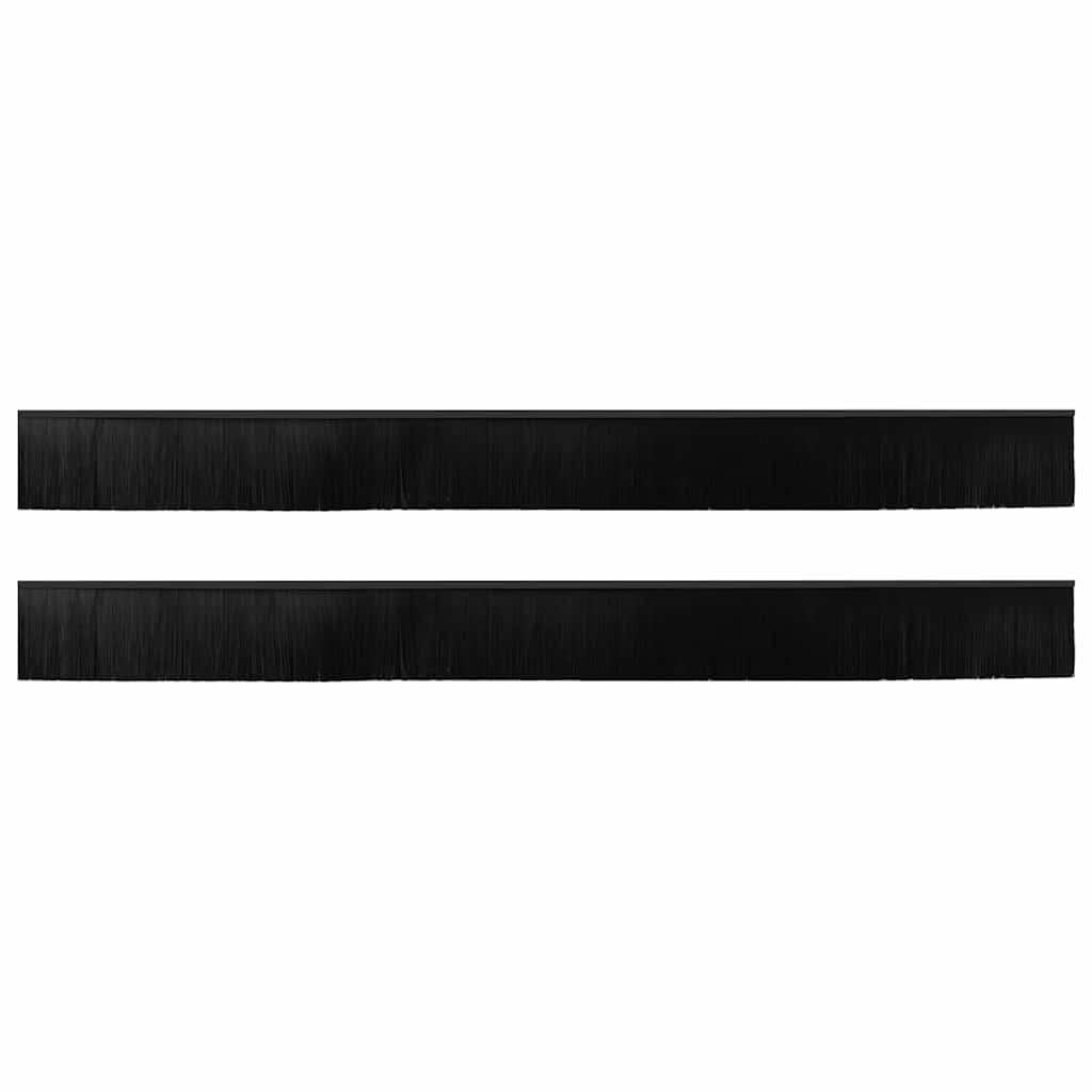 Skru-på dørbørste tetninger 2 pcs Svart 100 cm