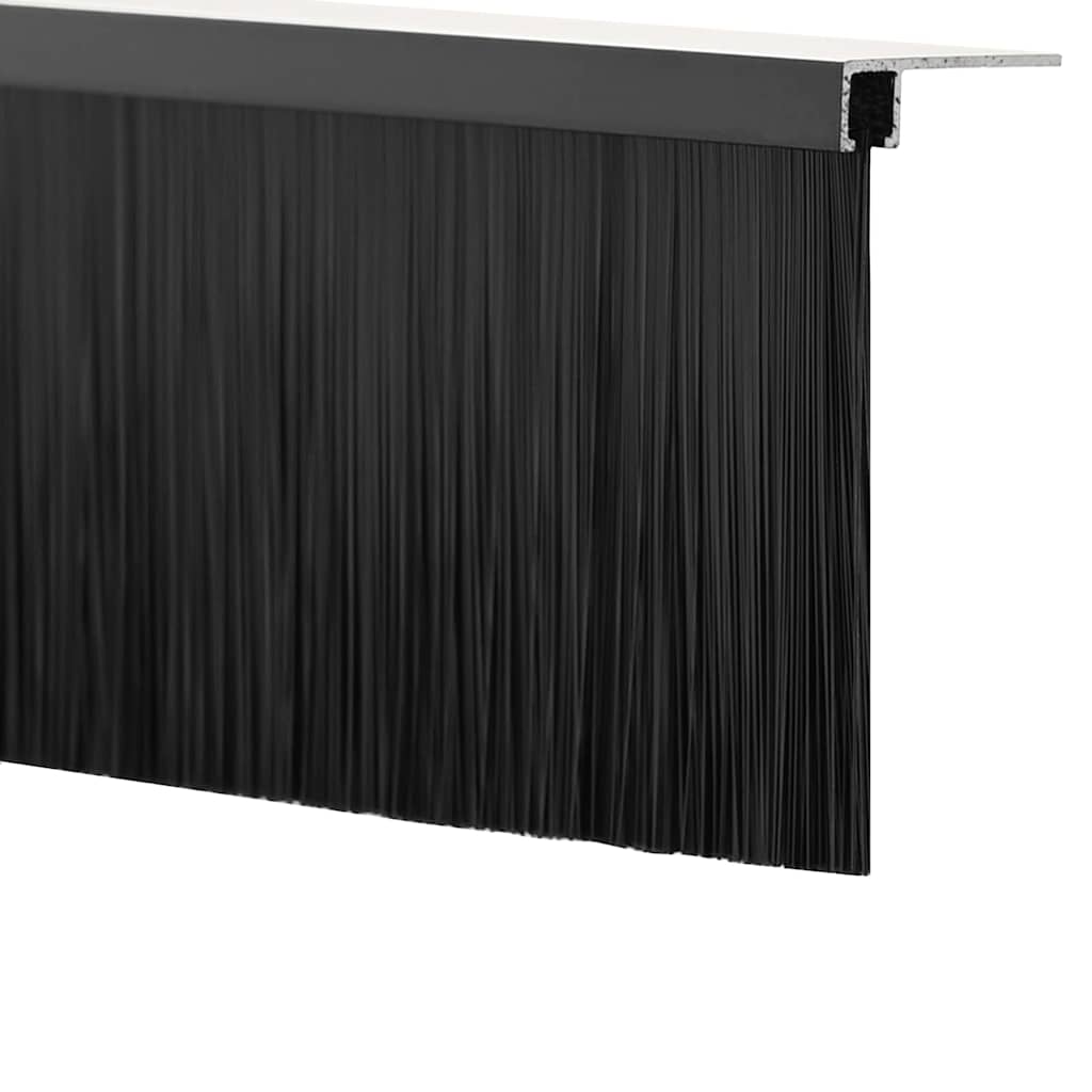 Skru-på dørbørste tetninger 12 pcs Svart 100 cm