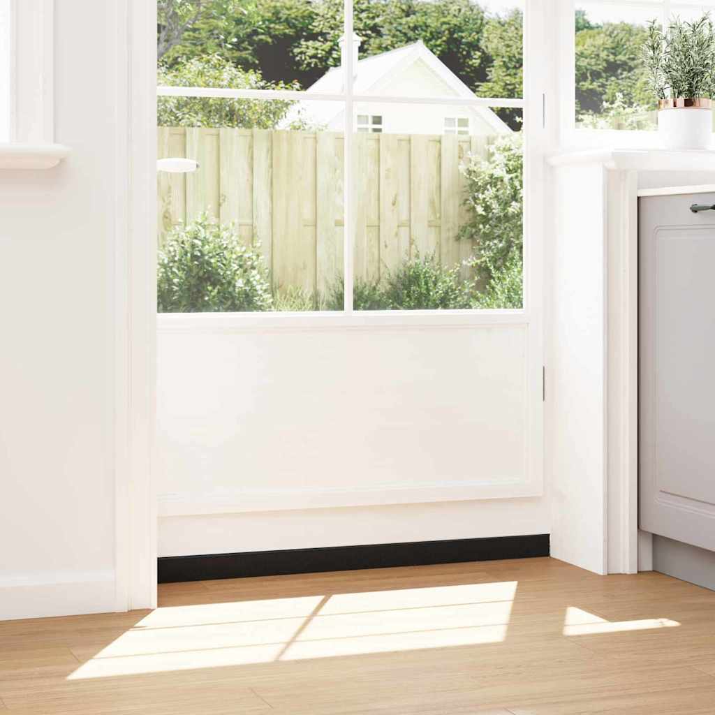 Skru-på dørbørste tetninger 12 pcs Svart 100 cm