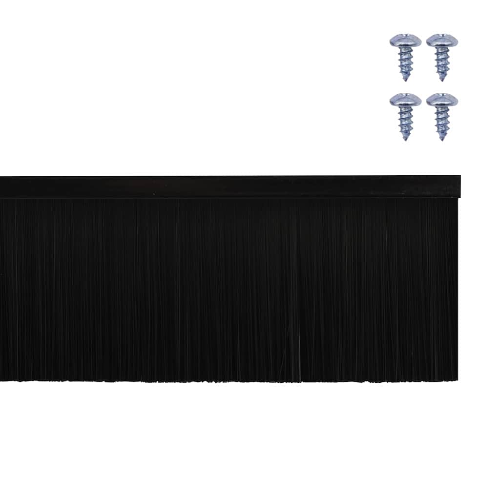 Skru-på dørbørste tetninger 12 pcs Svart 100 cm