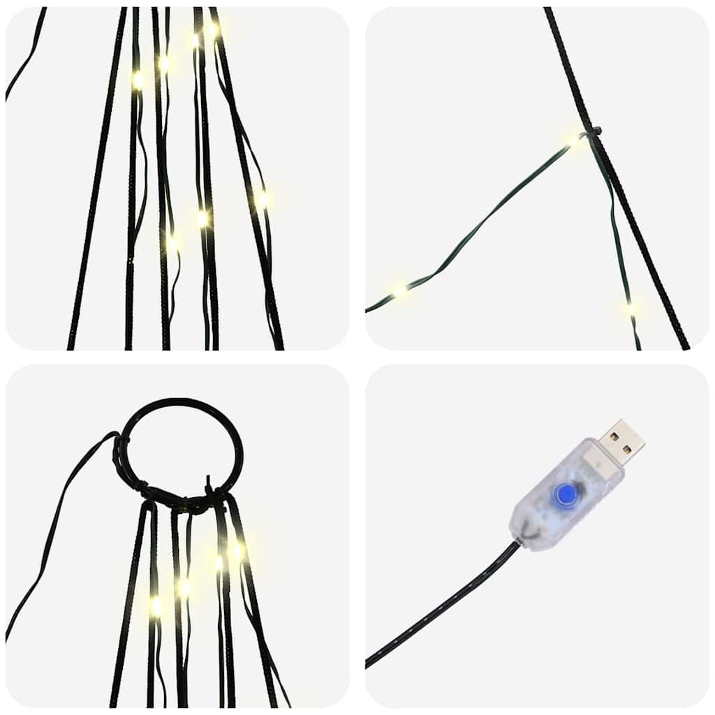LED Juletre med Bakkepler med 112 LED Varmhvit 182 cm Metall