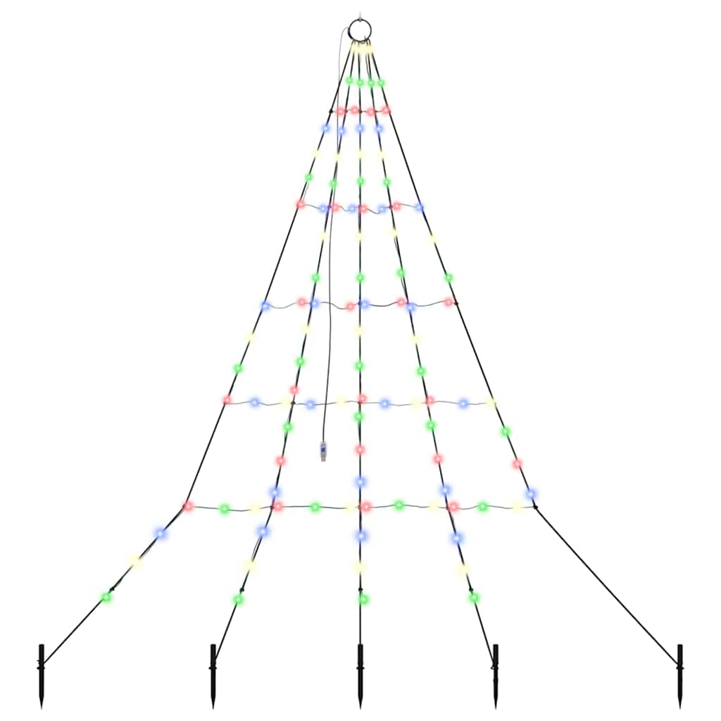 LED Juletre med Bakkepler med 112 LED Flerfarget 182 cm Metall