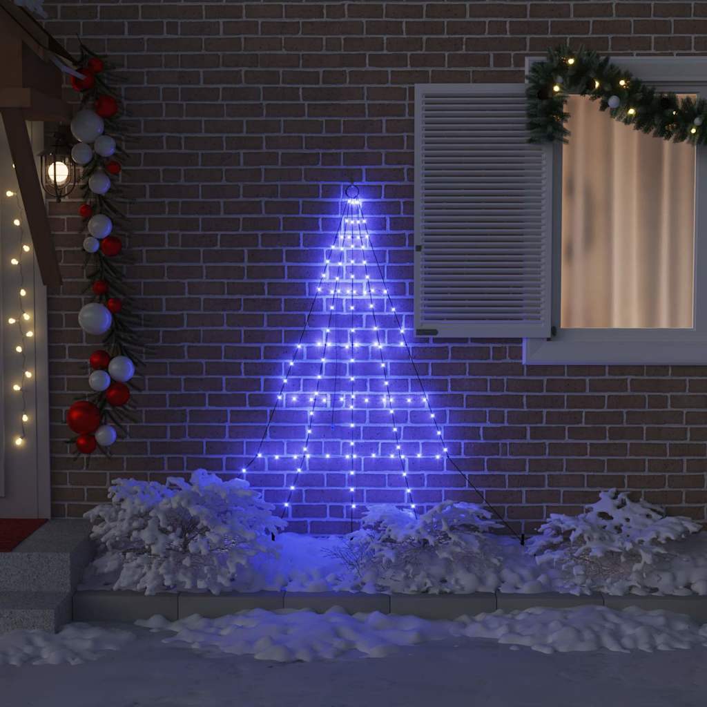 LED Juletre med Bakkepler med 112 LED Blå 182 cm Metall