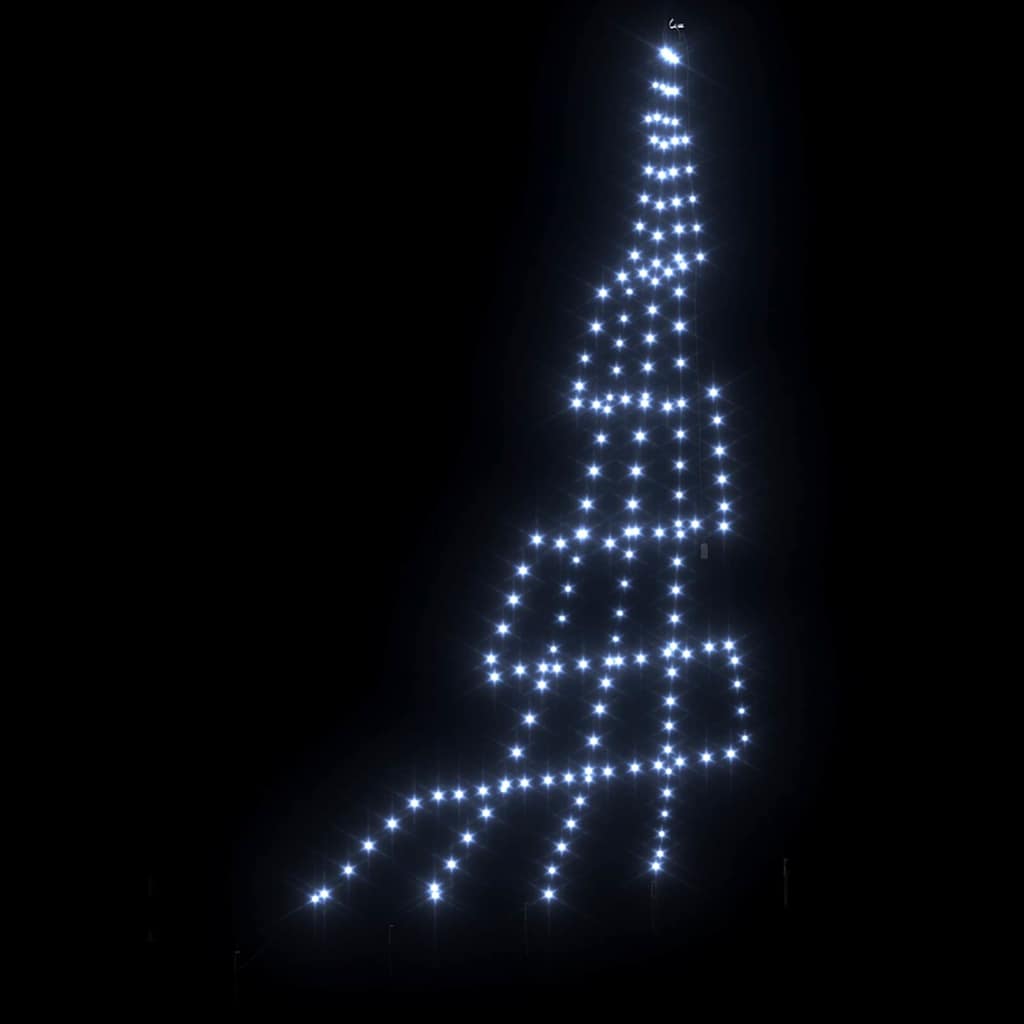 LED Juletre med Bakkepler med 168 LED Kaldhvit 306 cm Metall