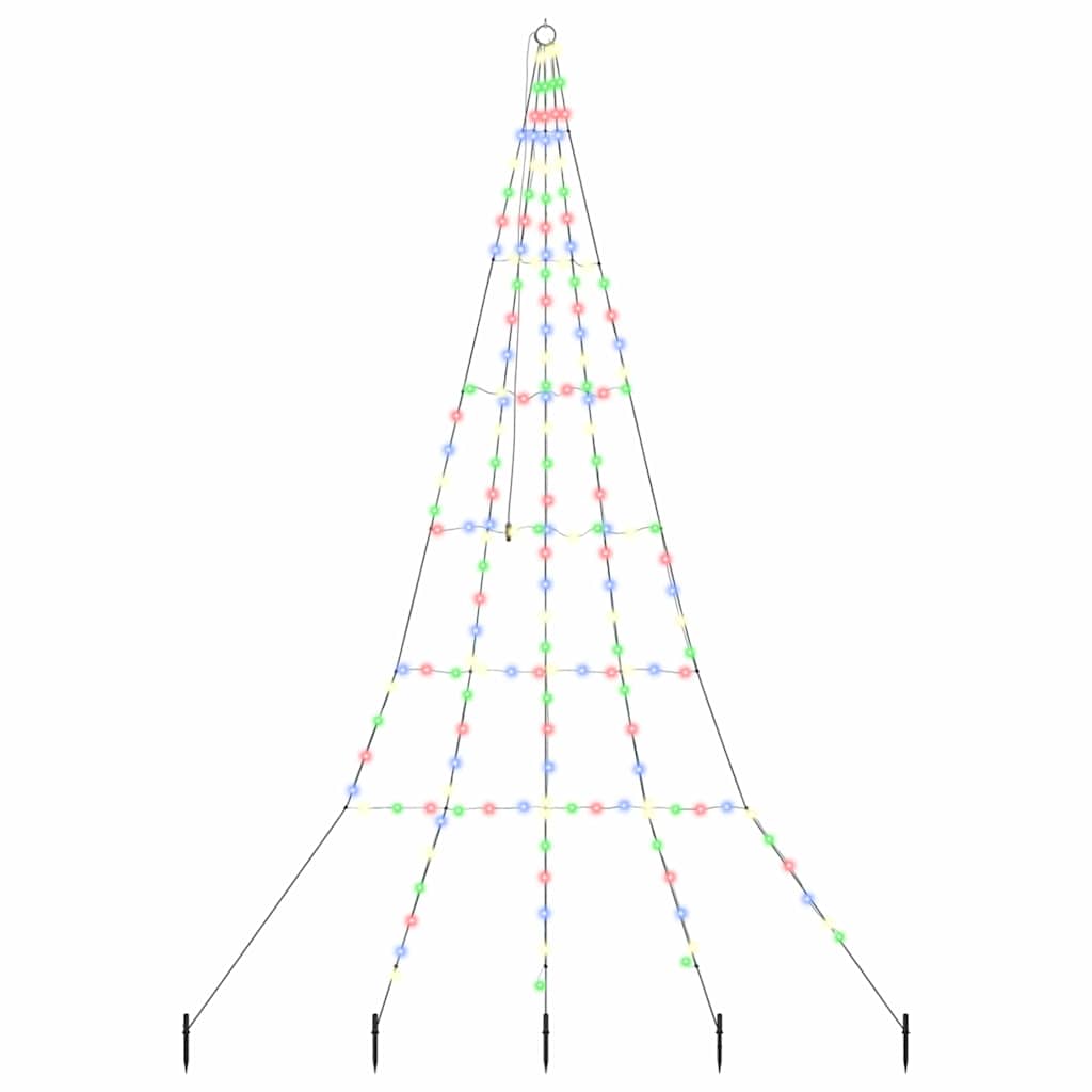LED Juletre med Bakkepler med 168 LED Flerfarget 306 cm Metall