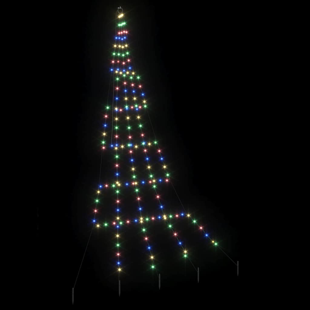LED Juletre med Bakkepler med 168 LED Flerfarget 306 cm Metall