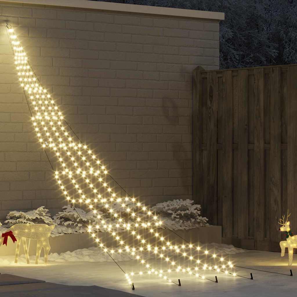 LED Juletre med Bakkepler med 276 LED Varmhvit 511 cm Metall