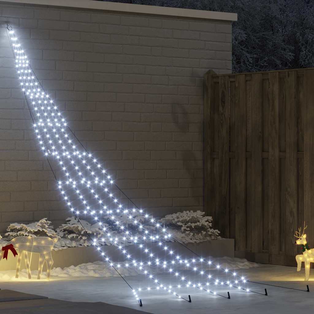 LED Juletre med Bakkepler med 276 LED Kaldhvit 511 cm Metall