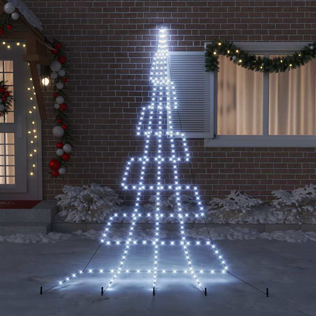 LED Juletre med Bakkepler med 276 LED Kaldhvit 511 cm Metall