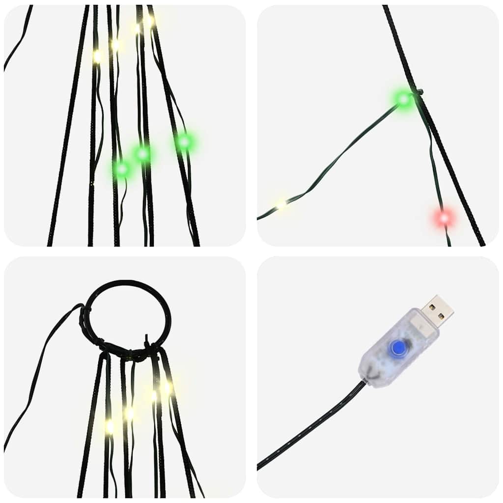 LED Juletre med Bakkepler med 276 LED Flerfarget 511 cm Metall