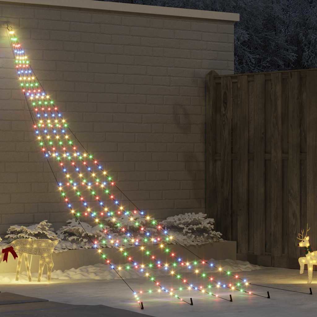 LED Juletre med Bakkepler med 276 LED Flerfarget 511 cm Metall