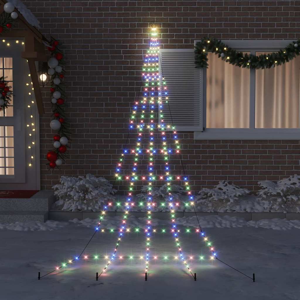 LED Juletre med Bakkepler med 276 LED Flerfarget 511 cm Metall