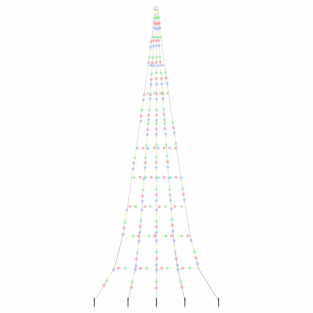 LED Juletre med Bakkepler med 276 LED Flerfarget 511 cm Metall