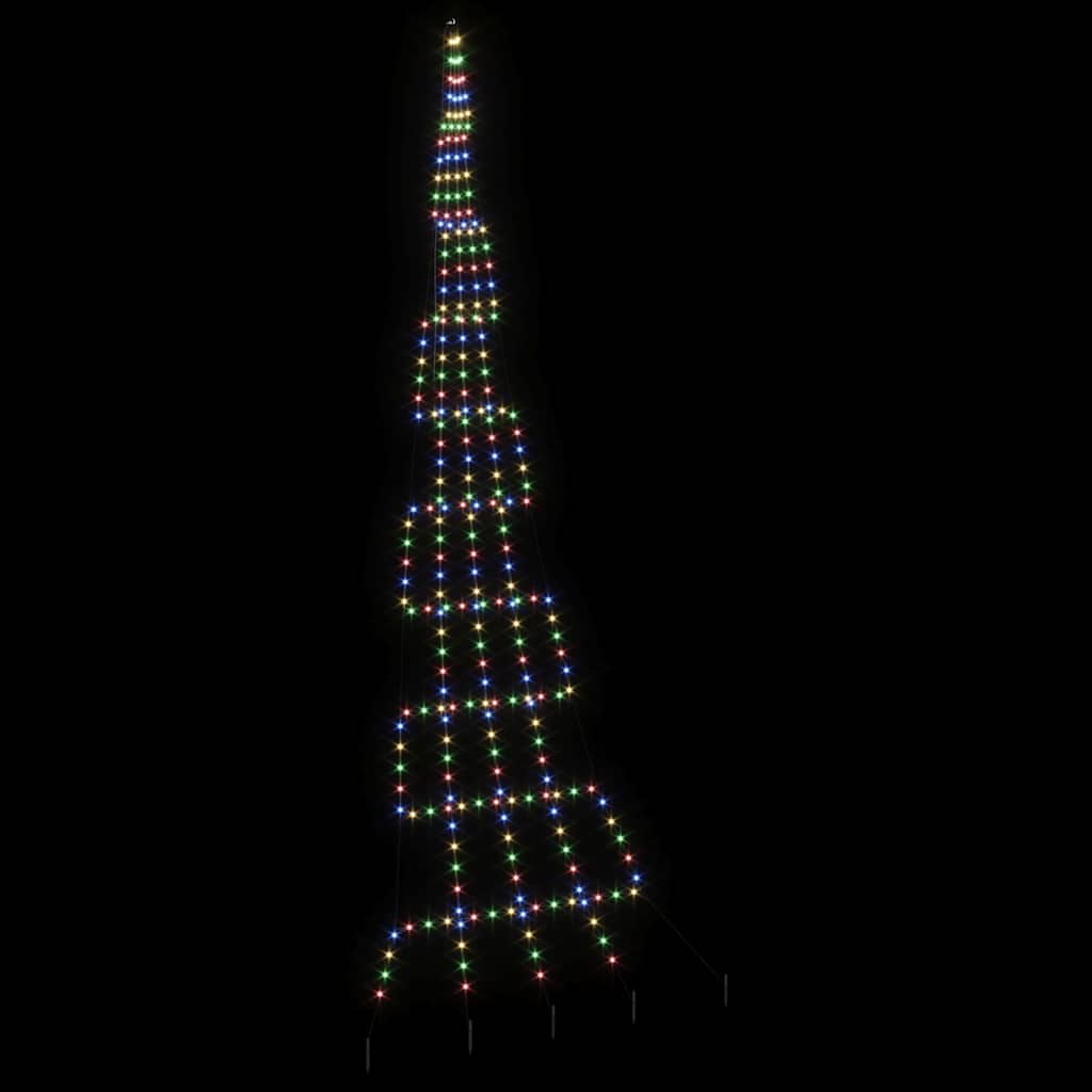 LED Juletre med Bakkepler med 276 LED Flerfarget 511 cm Metall