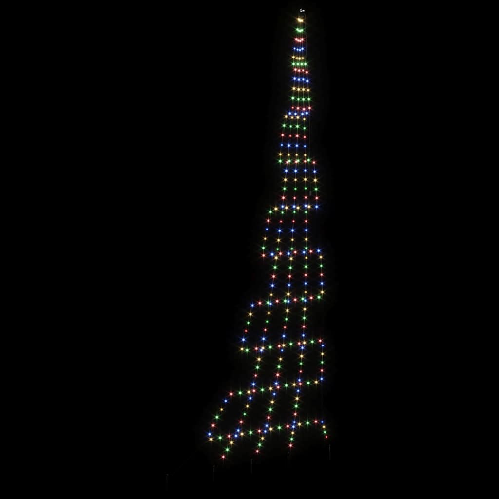 LED Juletre med Bakkepler med 276 LED Flerfarget 511 cm Metall