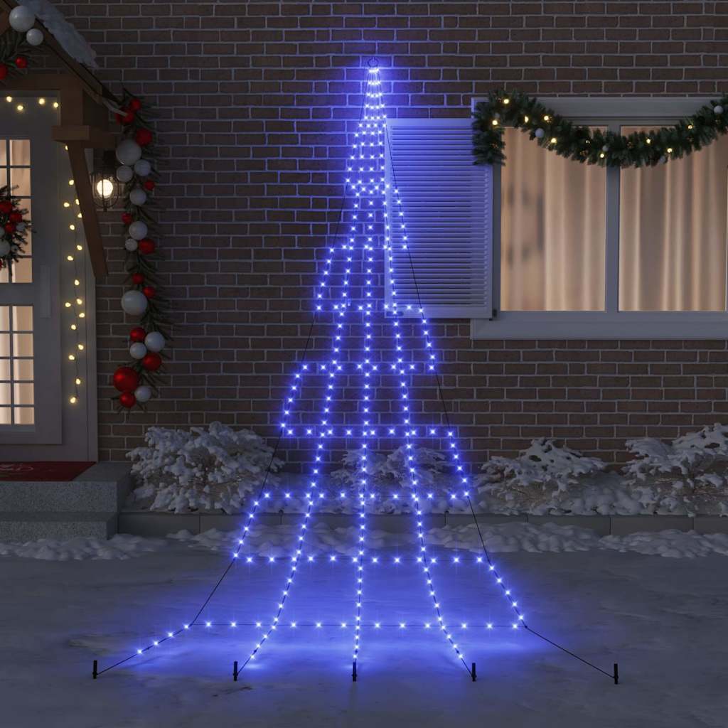 LED Juletre med Bakkepler med 276 LED Blå 511 cm Metall