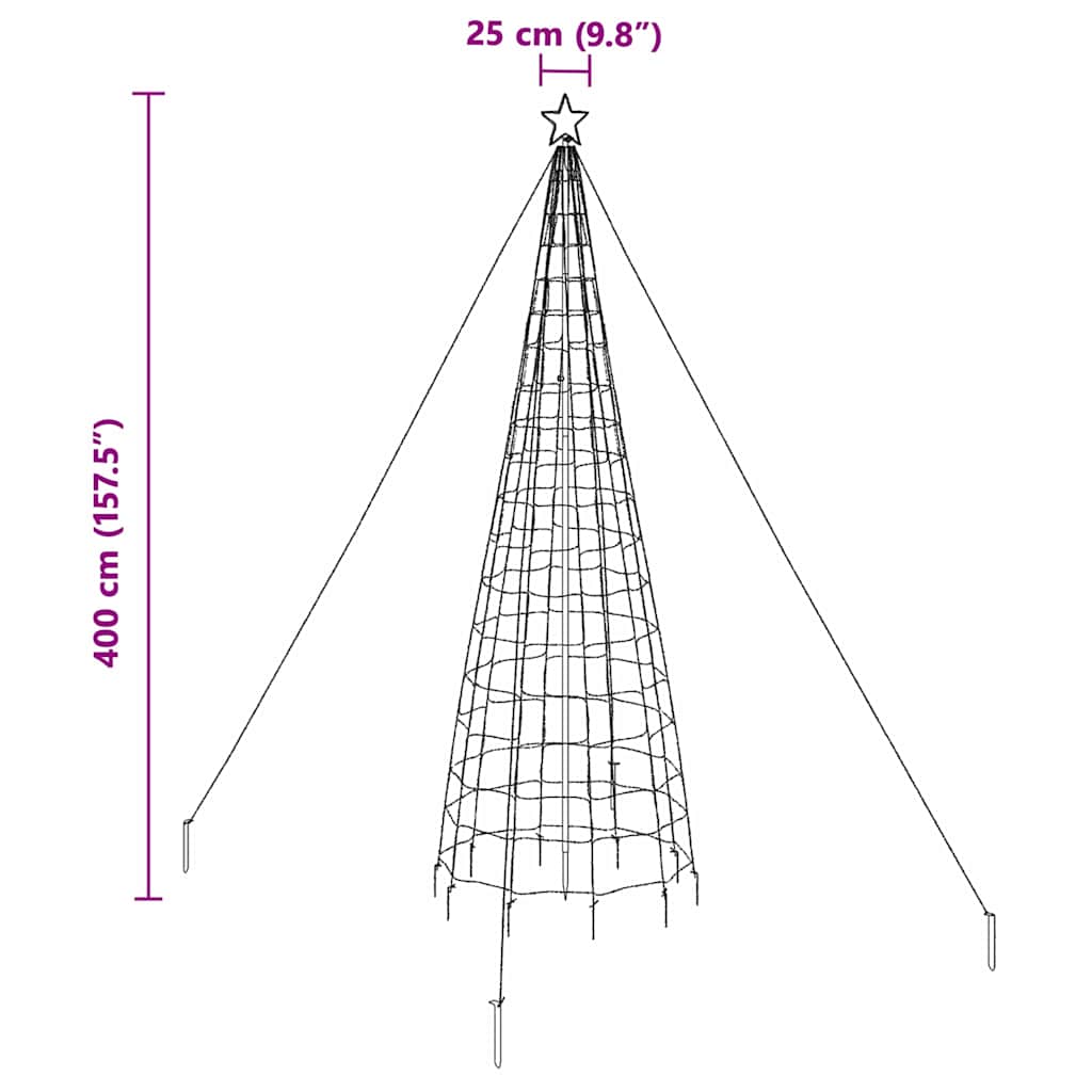 LED Juletre med Bakkepler med 800 LED Blå 400 cm Jern