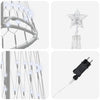 LED juletre med 230 LED Kaldhvit 51 x 51 x 190 cm Metall