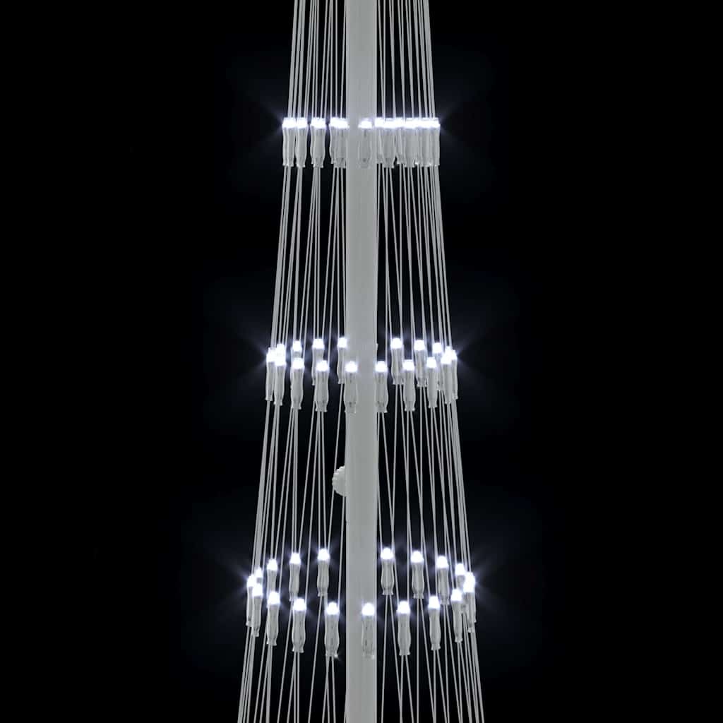 LED juletre med 230 LED Kaldhvit 51 x 51 x 190 cm Metall