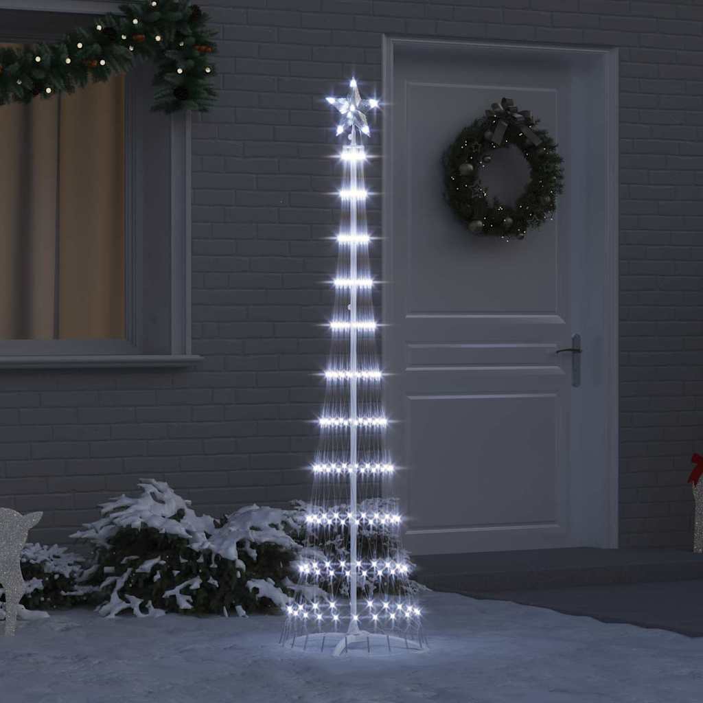 LED juletre med 230 LED Kaldhvit 51 x 51 x 190 cm Metall
