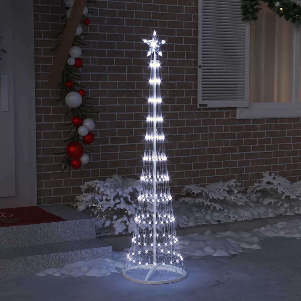 LED juletre med 230 LED Kaldhvit 51 x 51 x 190 cm Metall