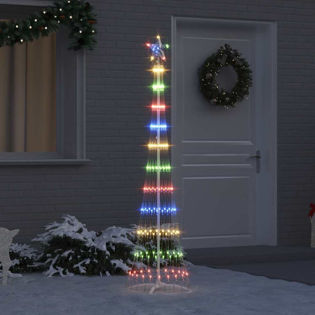 LED juletre med 230 LED Flerfarget 51 x 51 x 190 cm Metall