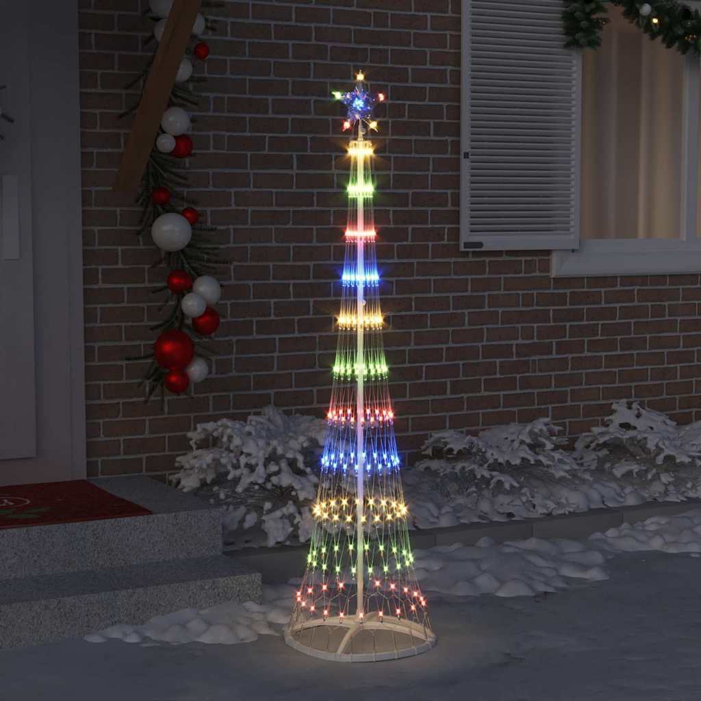 LED juletre med 230 LED Flerfarget 51 x 51 x 190 cm Metall