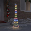 LED juletre med 230 LED Flerfarget 51 x 51 x 190 cm Metall