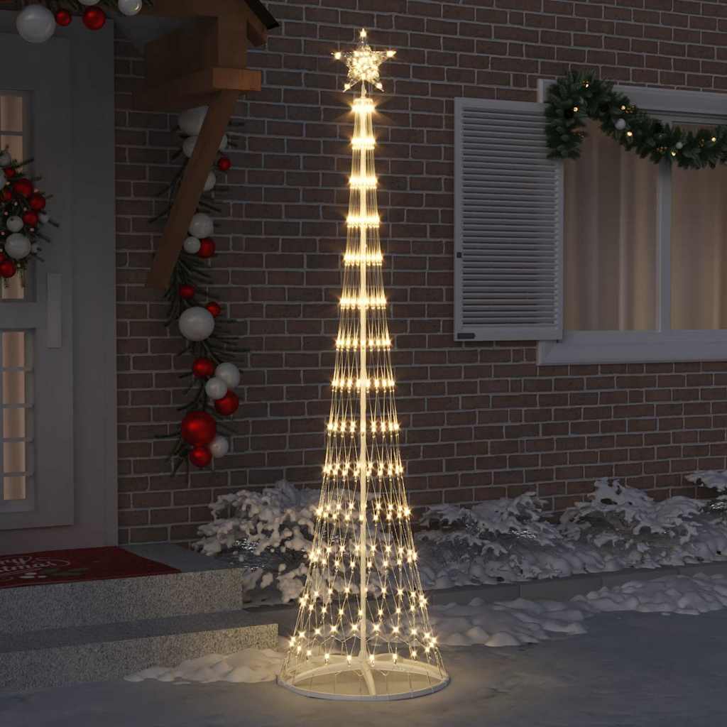 LED juletre med 290 LED med stativ Varmhvit 250 cm Metall