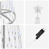 LED juletre med 290 LED Kaldhvit 70 x 70 x 250 cm Metall