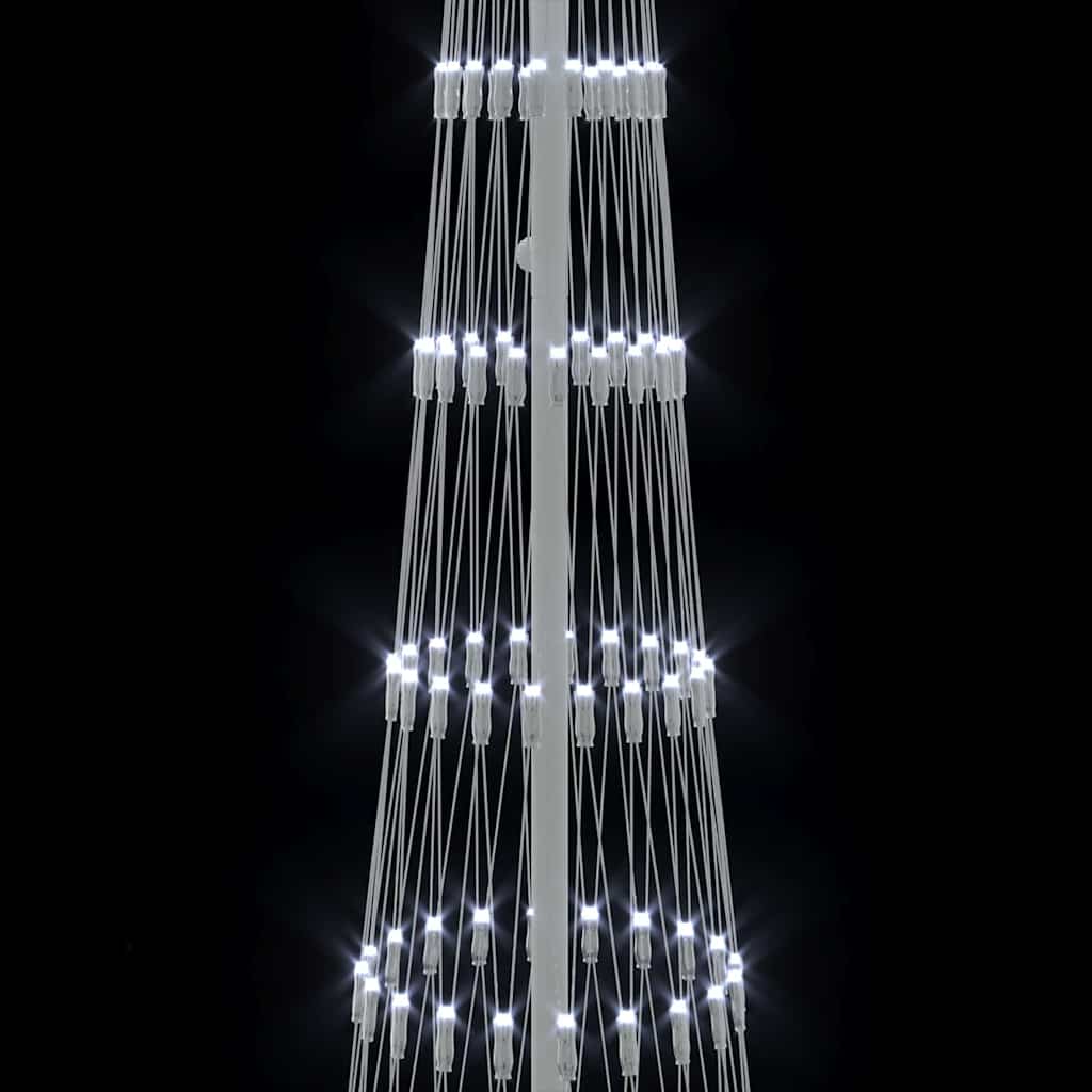 LED juletre med 290 LED Kaldhvit 70 x 70 x 250 cm Metall