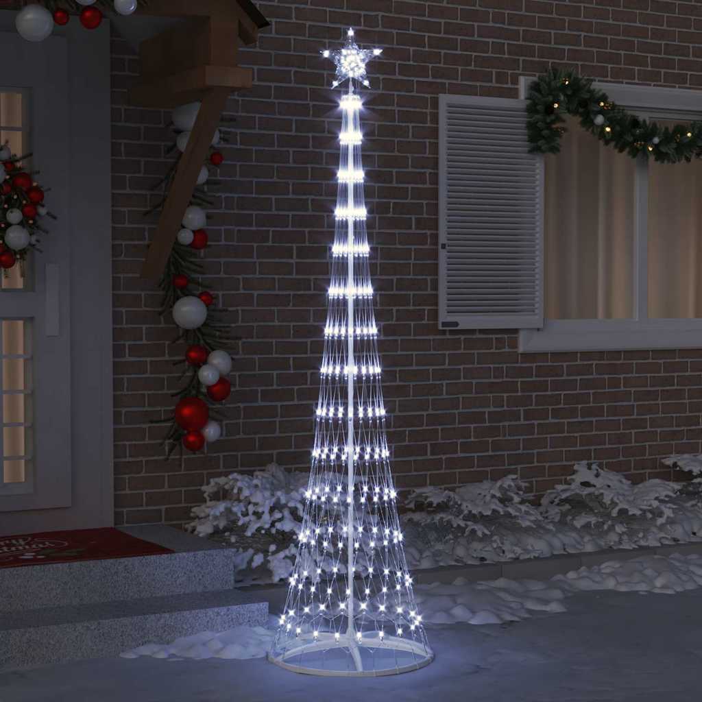 LED juletre med 290 LED Kaldhvit 70 x 70 x 250 cm Metall