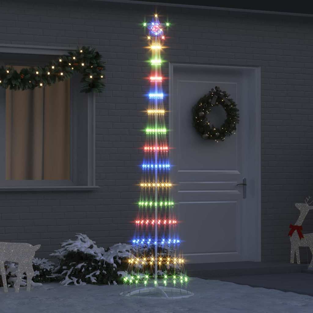 LED juletre med 290 LED Flerfarget 70 x 70 x 250 cm Metall