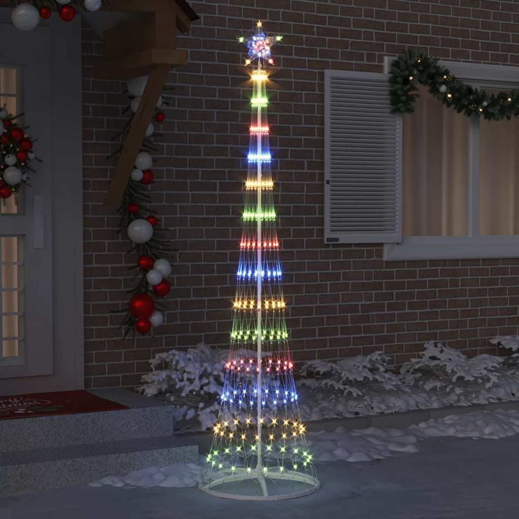 LED juletre med 290 LED med stativ Flerfarget 250 cm Metall