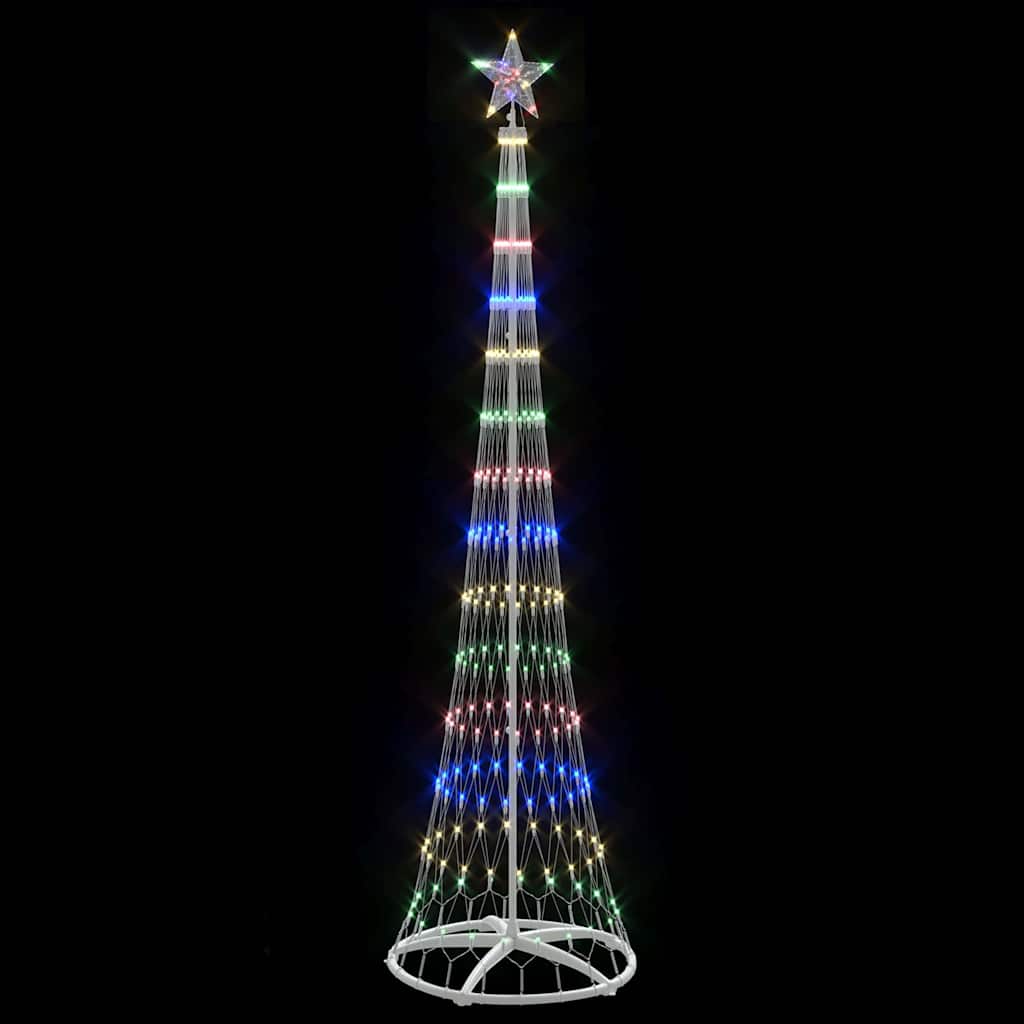 LED juletre med 290 LED med stativ Flerfarget 250 cm Metall